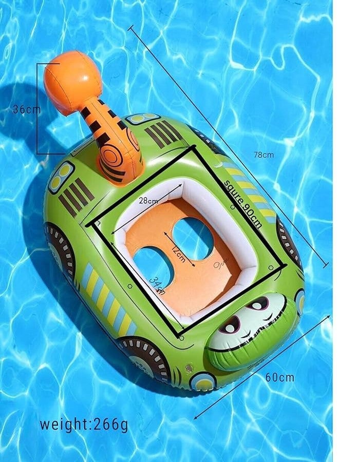 SOLDRIGHT SHOP Bulldozer Pool Ring for Kids | Sturdy Inflatable Float with Playful Bulldozer Design | Great for Summer Pool Fun | Ideal for Ages 1-6, Safe & Comfy Water Toy (1 Pcs.e) - Image 3